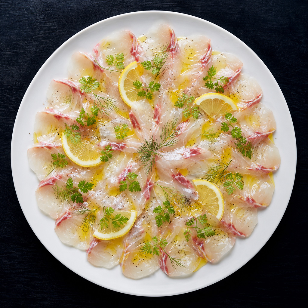 活け〆鯛のカルパッチョ